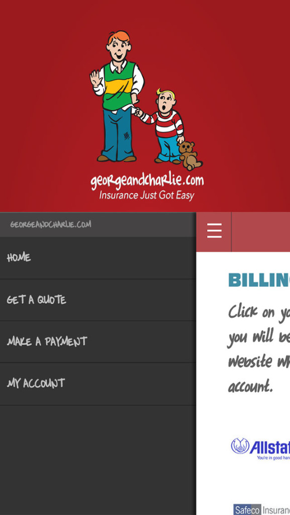 GeorgeAndCharlie.com Mobile Billing Nav