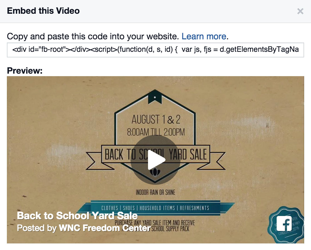 Embed Your Facebook Videos
